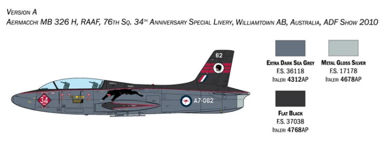 Samolot Aermacchi MB-326 Impala 2814 Italeri