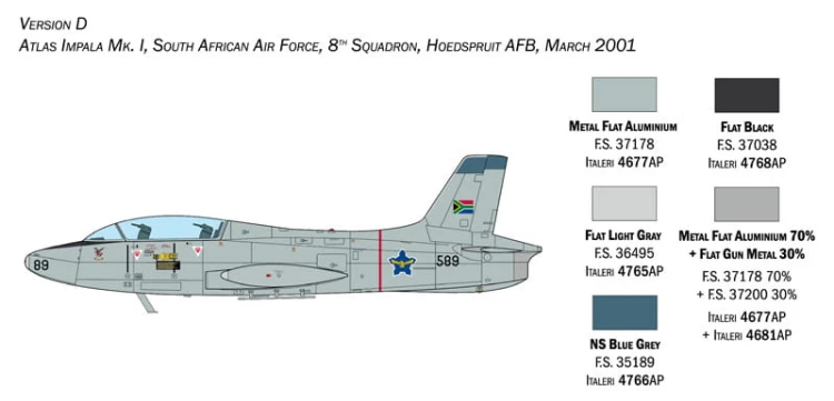 Samolot Aermacchi MB-326 Impala 2814 Italeri