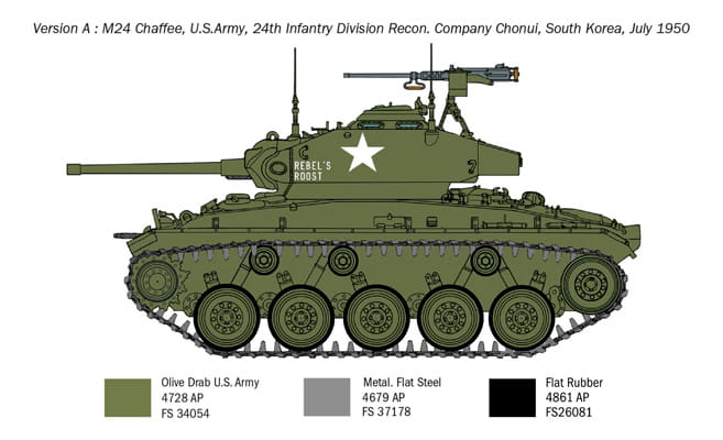 Czołg M24 Chaffee Korean War 6587 Italeri