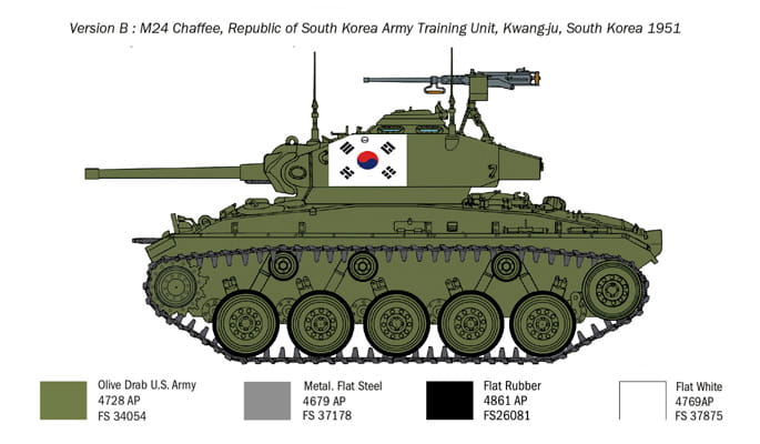 Czołg M24 Chaffee Korean War 6587 Italeri