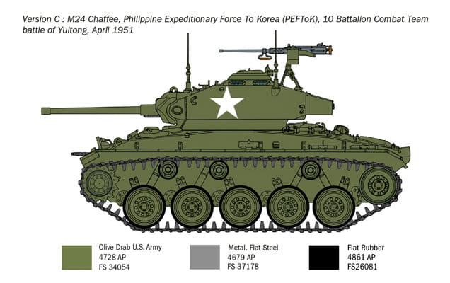 Czołg M24 Chaffee Korean War 6587 Italeri