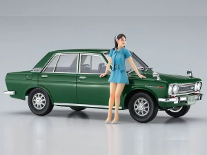 Datsun Bluebird 1600 SSS w/60's Girl's Figure