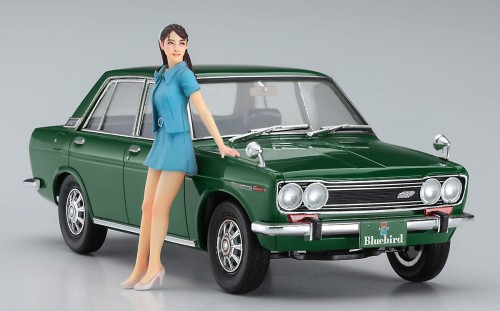 Datsun Bluebird 1600 SSS w/60's Girl's Figure SP477 52277 Hasegawa