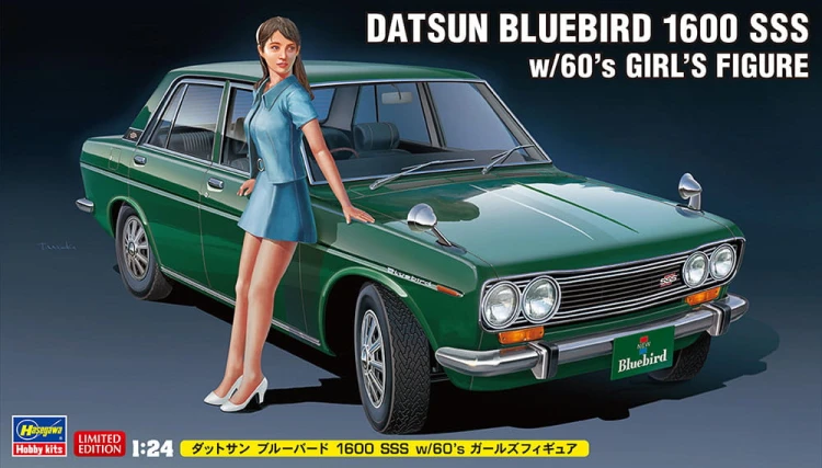 Datsun Bluebird 1600 SSS w/60's Girl's Figure SP477 52277 Hasegawa