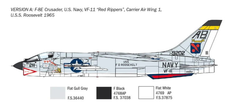 Samolot Vought F-8E Crusader 1456 Italeri
