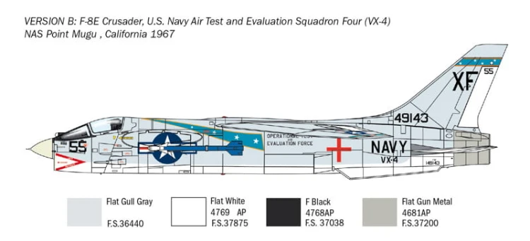 Samolot Vought F-8E Crusader 1456 Italeri