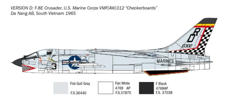 Samolot Vought F-8E Crusader 1456 Italeri