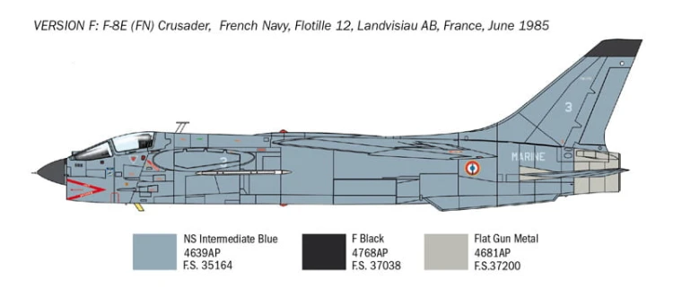 Samolot Vought F-8E Crusader 1456 Italeri