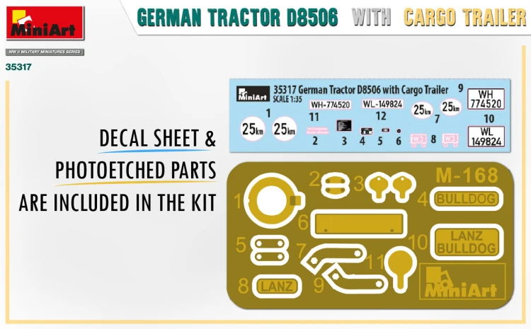 Traktor ciągnik Lanz D8506 z przyczepą 35317 MiniArt