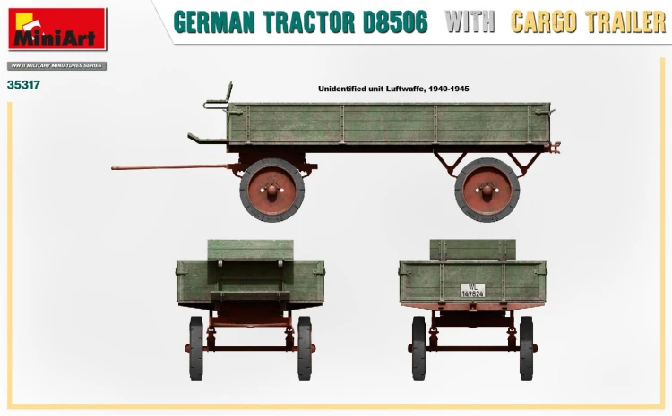 Traktor ciągnik Lanz D8506 z przyczepą 35317 MiniArt