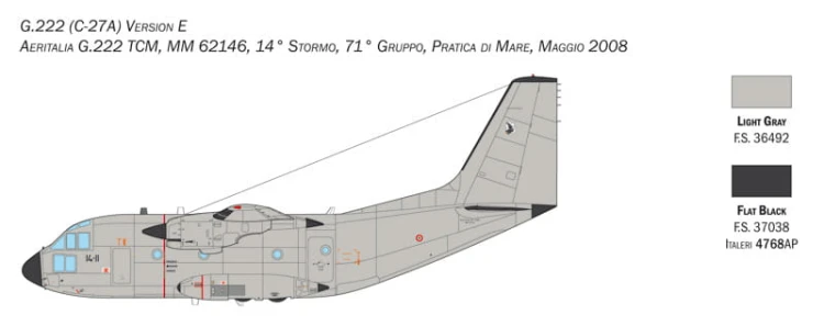 Samolot Alenia C-27J Spartan / G.222 1450 Italeri