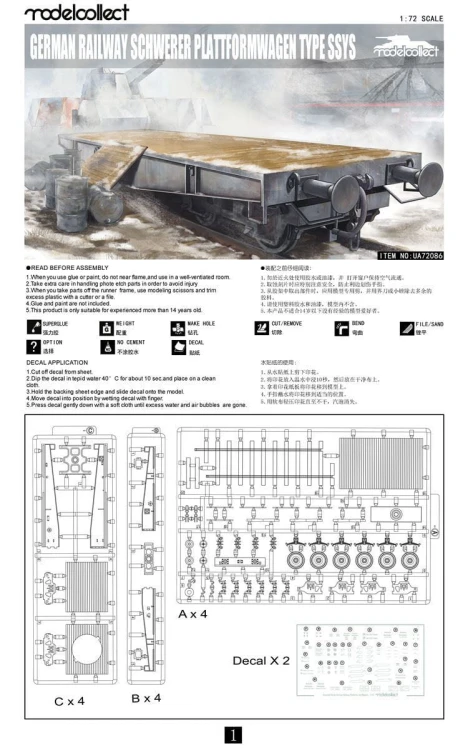 Wagon Schwere Platformwagen SSys UA72086 Modelcollect
