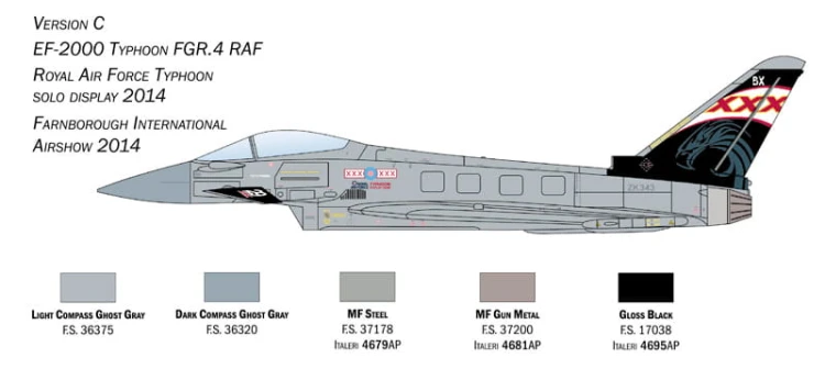 Samolot Eurofighter Typhoon EF-2000 1457 Italeri