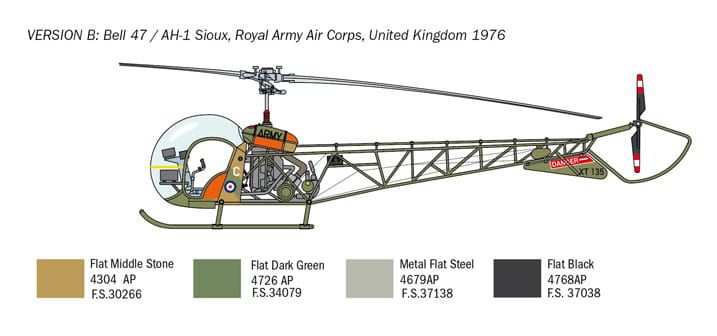 Śmigłowiec Bell OH-13 Sioux 2820 Italeri