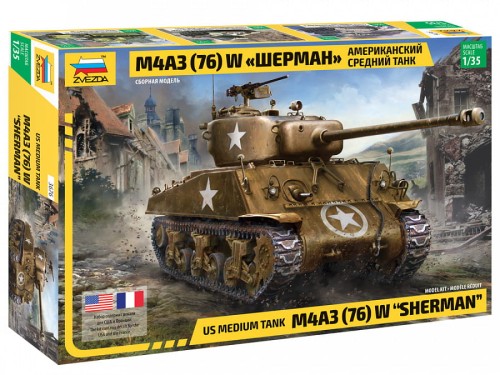 Czołg M4A3 (76) W Sherman 76mm 3676 Zvezda