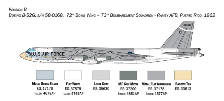 Samolot Boeing B-52G Stratofortress 1451 Italeri