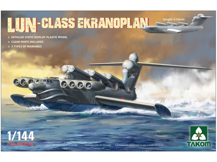 Ekranoplan Łuń Lun-Class MD-160 3002 Takom