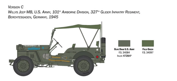 Samochód wojskowy Willys MB Jeep 3635 Italeri