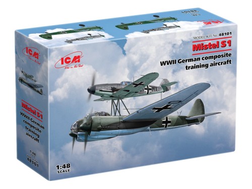 Samoloty Mistel S1 Messerschmitt Bf109 F-4 & Junkers Ju-88 A-4 48101 ICM