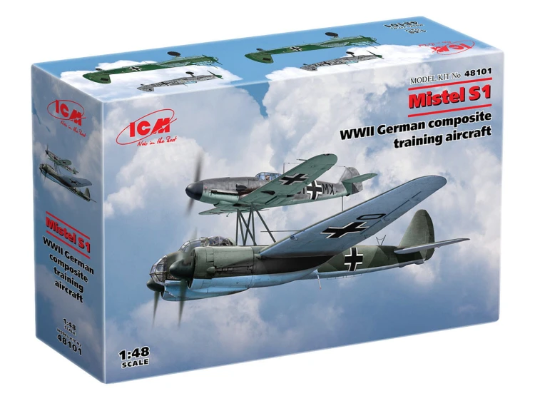 Samoloty Mistel S1 Messerschmitt Bf109 F-4 & Junkers Ju-88 A-4 48101 ICM