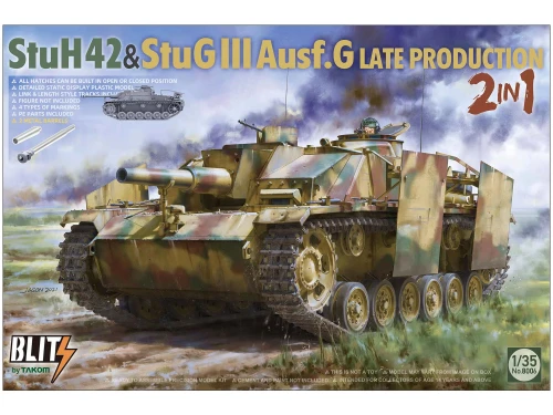 Działo StuH 42 & StuG III Ausf.G Late Production 2 in 1 8006 Takom