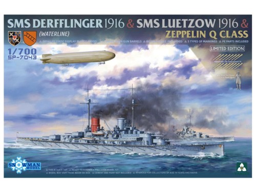 Okręt SMS Lutzow 1916 & SMS Derfflinger 1916 & Zeppelin Q Class SP-7043 Takom