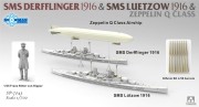 Okręt SMS Lutzow 1916 & SMS Derfflinger 1916 & Zeppelin Q Class SP-7043 Takom