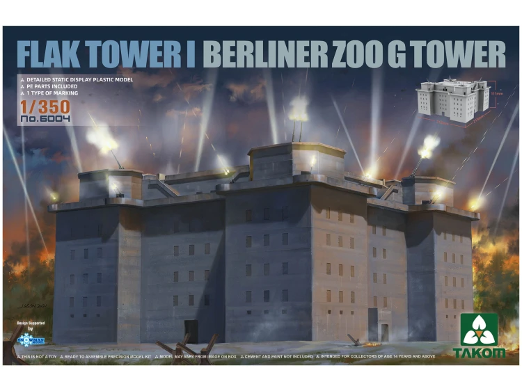 Flak Tower Flakturm I Berliner ZOO G Tower 6004 Takom
