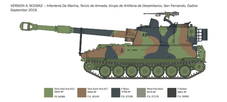 Haubica samobieżna M109A2/A3G 6589 Italeri