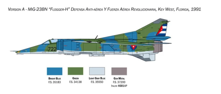 Samolot Mikoyan MiG-27/23BN 2817 Italeri