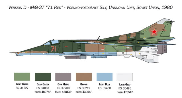 Samolot Mikoyan MiG-27/23BN 2817 Italeri