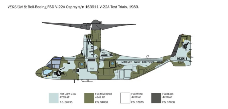 Samolot V-22A Osprey 1463 Italeri