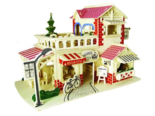 Romantyczna kawiarnia składanka drewniana puzzle 3d P262 Sea-Land