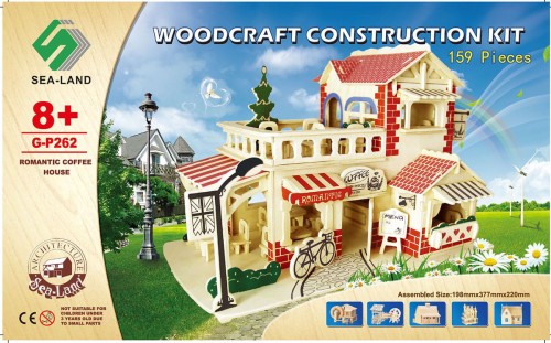Romantyczna kawiarnia składanka drewniana puzzle 3d P262 Sea-Land