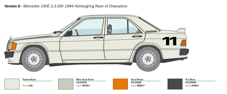 Mercedes Benz 190E 2.3 16V 3624 Italeri