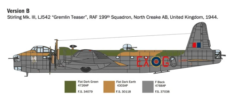 Samolot Short Stirling Mk.III 1462 Italeri