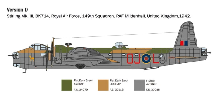 Samolot Short Stirling Mk.III 1462 Italeri
