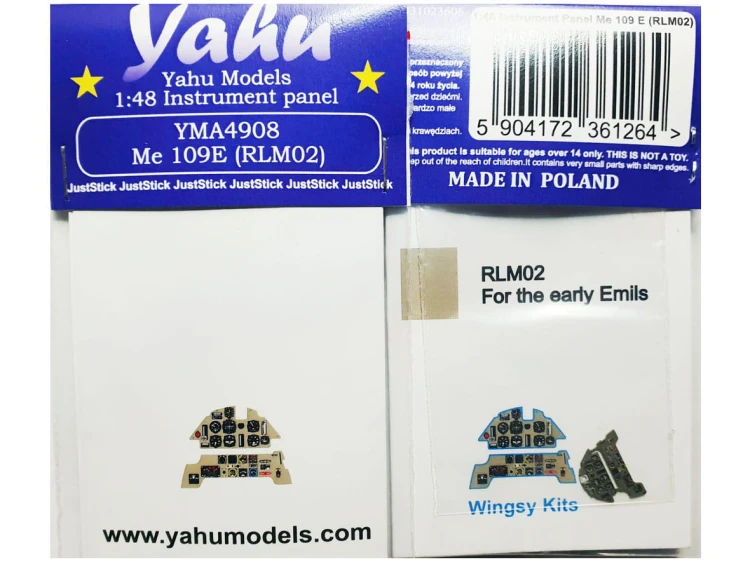Fototrawiona tablica do Bf109 E (RLM02) YMA4908 Yahu