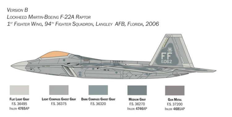 Samolot Lockheed F-22A Raptor 2822 Italeri