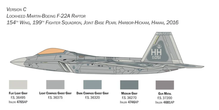 Samolot Lockheed F-22A Raptor 2822 Italeri