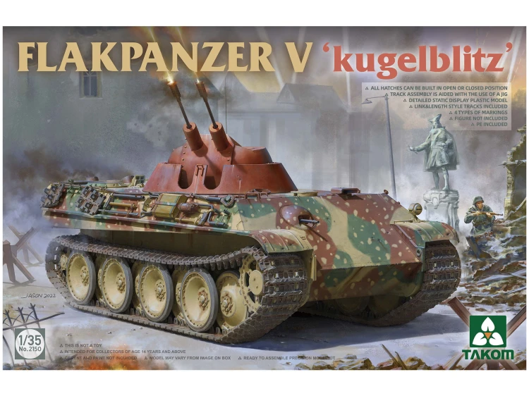 Działo Flakpanzer V kugelblitz 2150 Takom