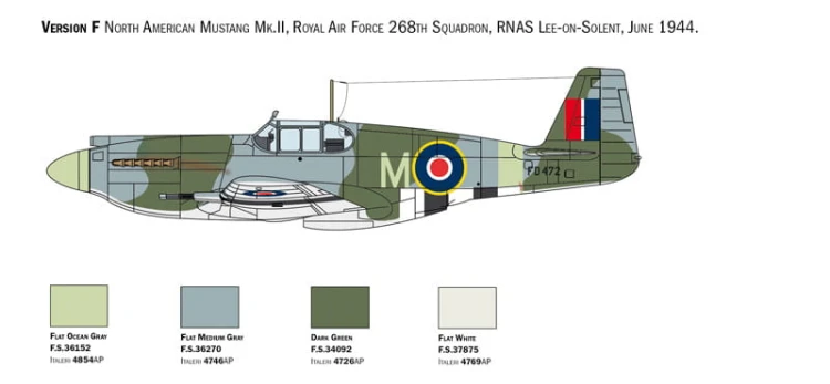 Samolot North American P-51A Mustang 1423 Italeri