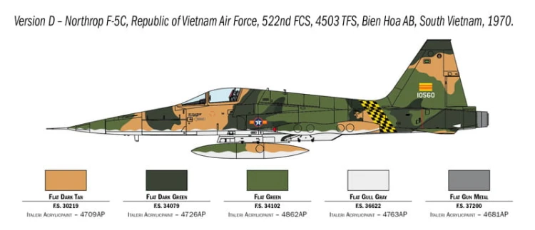 Samolot Northrop F-5A Freedom Fighter 1441 Italeri