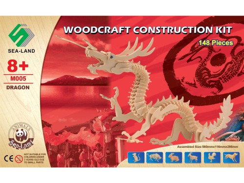 Smok składanka drewniana puzzle 3D M005 Sea-Land