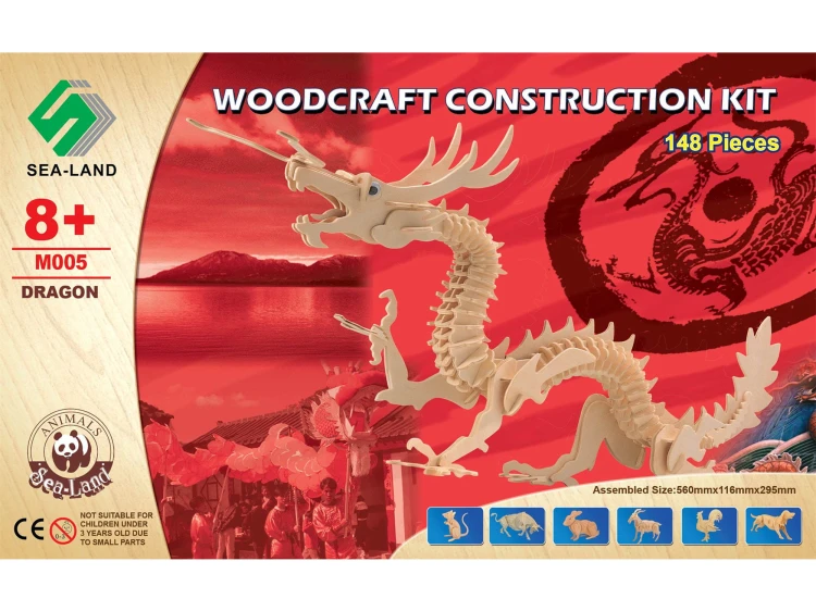 Smok składanka drewniana puzzle 3D M005 Sea-Land