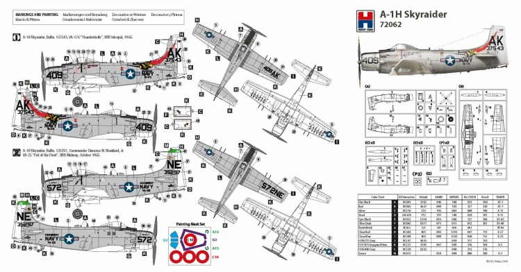 Samolot Douglas A-1H Skyraider 72062 Hobby 2000