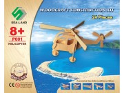 Helikopter śmigłowiec składanka drewniana P001