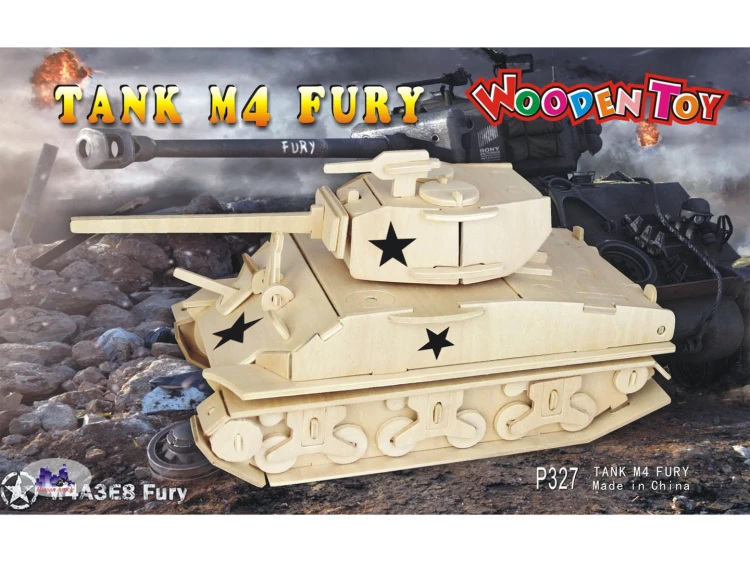 Czołg M4 Sherman składanka drewniana P327