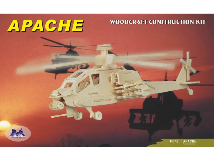 Helikopter Apache składanka drewniana P072