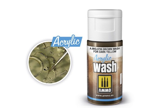 Wash modelarski Brown for Dark Yellow A.MIG-0700 AMMO Mig Jimenez